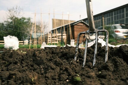 Fork in soil